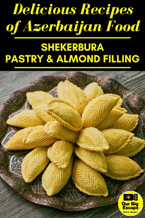 Delicious Recipes of Azerbaijan Food Shekerbura is a delicious Azerbaijan food pastry made of half-crispy half-soft dough, with almond filling and a subtle cardamom aroma. Discover Azerbaijan food. 22 Delicious Azerbaijani Recipes that deserve more recognition. Azerbaijan, nestled between Iran and Russia, has several defining features that make it stand out from its neighbors. Foremost among these are the country's culinary traditions and the variety of delicious Azerbaijani foods. Azerbaijan Recipes, Azerbaijani Recipes, Azerbaijani Food, Azerbaijan Food, Almond Filling, Beef Kebabs, Yum Recipes, Spiralizer Recipes, Tasty Kitchen