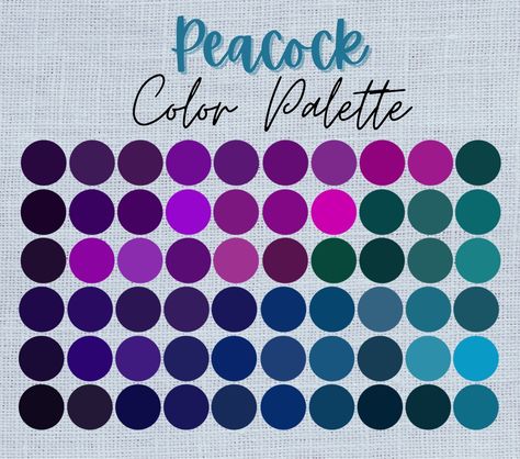 Hi, this is a digital download nothing will be mailed to you.  This is 2 Peacock Color Palettes for Procreate.  A total of 60 Color swatches. These colors are beautiful and perfect for anything in peacock colors.   These palettes can be used to create any commercial work but please do not try to sell these palettes as your own. Thanks :) Peacock Color Palette, Peacock Bedroom, Color Palette For Procreate, Peacock Colors, Purple Color Palettes, Peacock Color, Color Palette Design, Paint Schemes, Colour Schemes