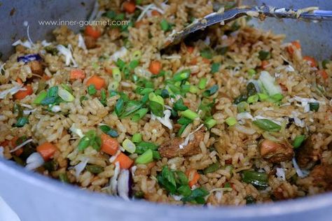 Guyanese-style Fried Rice - This is one of my favorite go-to dishes when cooking for a large crowd, especially family gatherings. Fried rice and chow... Guyanese Fried Rice Recipe, Guyana Recipes, Guyana Food, Rice With Egg, Guyanese Food, Macaroni Salads, Basmati Rice Recipes, Guyanese Recipes, Alpha Gal