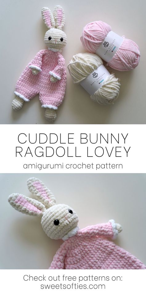 Crochet Lovey Free Pattern, Crocheted Bunny, Bunny Blanket, Lovey Pattern, Crochet Lovey, Crochet Bunny Pattern, Easter Crochet Patterns, Crochet Baby Toys, Crochet Rabbit