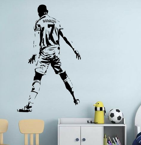 Ronaldo Free Kick, Wall Decals Living Room, Childrens Bedroom Decor, Wall Stickers Bedroom, Children's Bedroom, Vinyl Transfer, Grade 5, Vinyl Wall Art, Sticker Wall Art