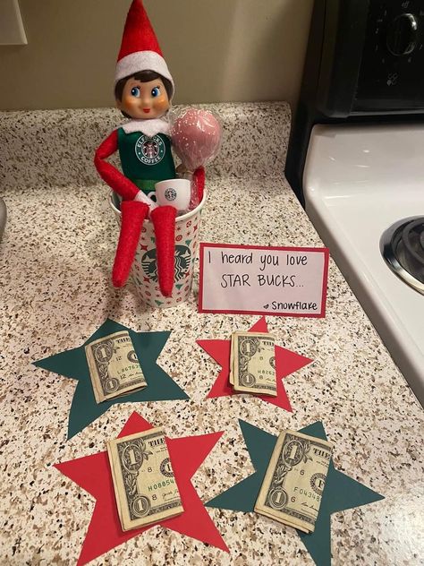 Star Bucks, Elf Ideas Easy, Elf Magic, Awesome Elf On The Shelf Ideas, Elf Activities, Xmas Elf, Elf Antics, Elf Fun, Buddy The Elf