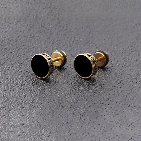 Purchase Round Shape Vintage Stud Earrings Men Stud Earrings, Bts Earrings, Stone Earrings Studs, Mens Earrings, Gold Bar Earrings Studs, Studs For Men, Gold Earrings For Men, Anime Earrings, Vintage Stud Earrings