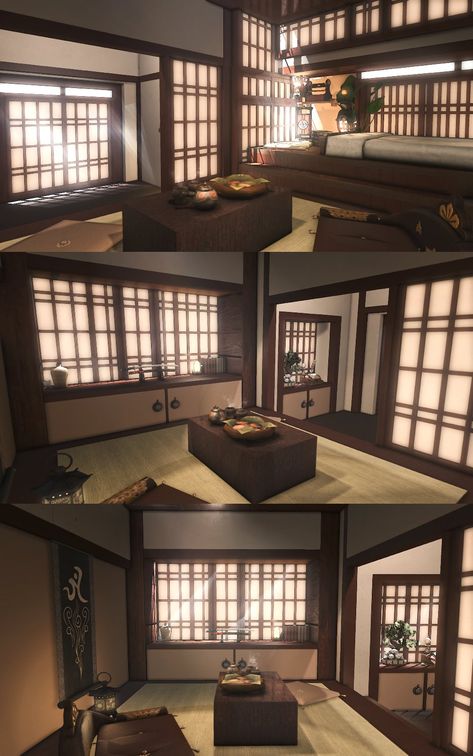 Bloxburg Japanese House Interior, Ffxiv Japanese Housing, Sims 4 Japanese House Interior, Japanese Mansion Traditional, Traditional Japanese House Layout, Japanese Bloxburg, Sims 4 House Plans Layout, Japanese Home Layout, Bloxburg Japanese House