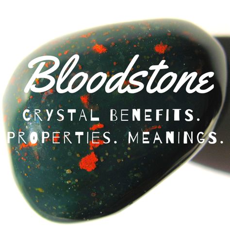 Bloodstone is a powerful crystal used for healing. It is a blood-red stone with incredible healing properties. Discover the benefits and meaning behind this widely available mineral. Crystals Properties, Chakras Stones, Smudging Crystals, Bloodstone Crystal, Stone Meanings, Witch Stuff, Blood Stone, Earth Gift, Witch Shop