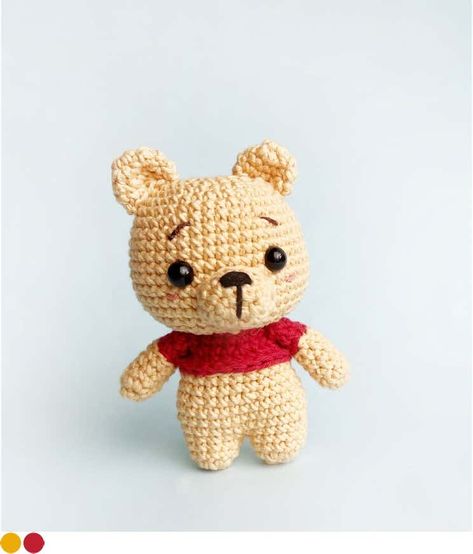 Crochet Hamtaro, Winnie The Pooh Knitting Patterns Free, Winnie The Pooh Amigurumi Free Pattern, Crochet Winnie The Pooh Pattern Free, Winnie The Pooh Crochet Patterns Free, Crochet Ornaments Free Pattern, Disney Amigurumi, Disney Crochet Patterns, Disney Crochet