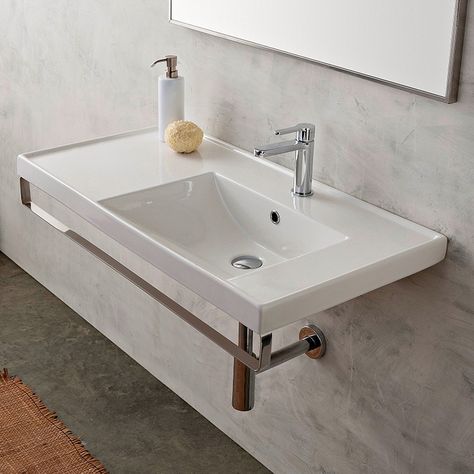 Wall mount faucet bathroom sink