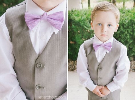 White Tuxedo Wedding, Bow Tie Ring, Tangled Wedding, Lavender Ring, Groomsmen Ideas, Purple Vest, Tie Ring, Purple Bow Tie, Purple Princess