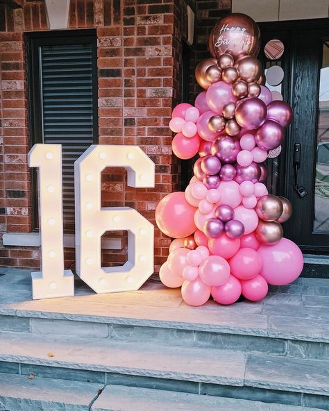 Birthday Marquee, Sweet 16 Party Decor, Marquee Numbers, Selfie Station, Pink Disco, Sweet 16 Party, Disco Style, Marquee Letters, Sweet 16 Parties