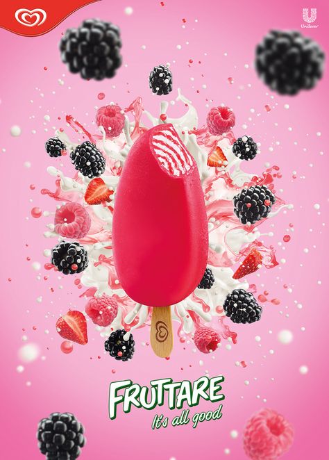 Fruttare on Behance Ice Cream Ads, Ice Cream Poster, Beverage Poster, Ice Cream Packaging, Social Media Art, 광고 디자인, Food Graphic Design, Food Poster Design, Ad Agency