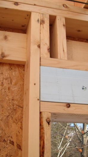 This is the all important framing detail to show how the load above the door is transferred to the framing on either side of the opening. P... Cedar Beams, Wall Repair, Framing Construction, Load Bearing Wall, Home Fix, Building A Shed, Church Architecture, Diy Home Repair, Home Repairs