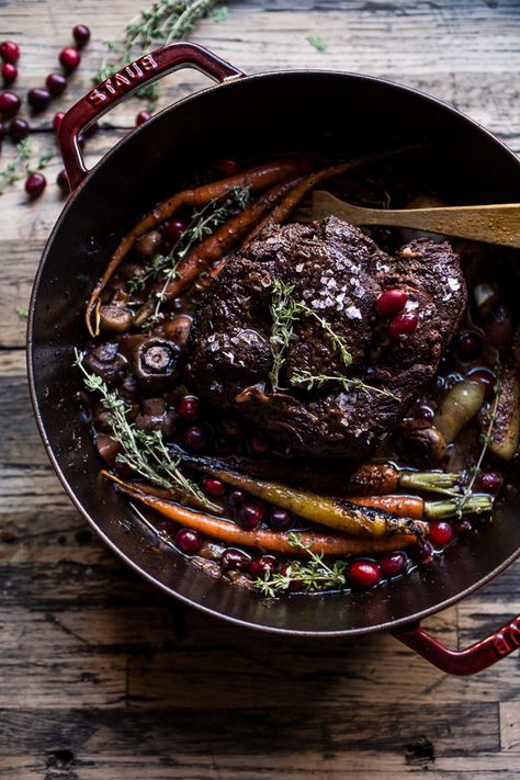 Cranberry Pot Roast | halfbakedharvest.com @hbharvest Half Baked Harvest Recipes, Harvest Recipes, Sunday Meal Prep, Half Baked, Half Baked Harvest, Beef Dishes, Winter Food, One Pot Meals, Pot Roast