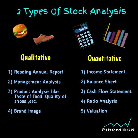 Which type of analysis do you prefer? Both the qualitative and quantitative analysis are important while investing. Both are not limited to things mentioned in the photo. Make sure you use both the type of analysis efficiently for investing. #stockmarkets #stockmarketanalysis #stockmarketeducation #stockmarketindia #investingforbeginners #investment #investing #investingtips #finance Quantitative Finance, Quantitative Analysis, Stock Market Basics, Investment Analysis, Finance Lessons, Cash Flow Statement, Risk Analysis, Stock Trading Strategies, Stock Analysis