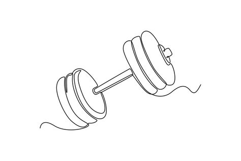 Continuous one line drawing dumbbells. Fitness equipment concept. Single line draw design vector graphic illustration. Gym Illustration Art, Gym Drawing, Dumbbell Tattoo, Workout Illustration, Gym Illustration, Mystical Tattoos, Hoodie Ideas, Single Line Drawing, Line Sketch