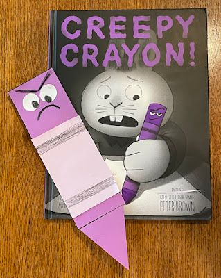 Books Theme Preschool, Halloween Book And Craft Kindergarten, Creepy Crayon Pumpkin, Creepy Crayon Book Craft, Book Week Ideas Activities For Kids, Creepy Crayon Costume, Creepy Crayon Craft, Book Crafts For Kids Preschool, Creepy Crayon Activities