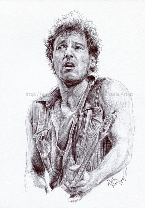 Billy Joe Armstrong, Legend Drawing, Rock N Roll Art, Pencil Art Drawings, Bruce Springsteen, Pop Rock, Art Painting Acrylic, Portrait Inspiration, Interesting Faces