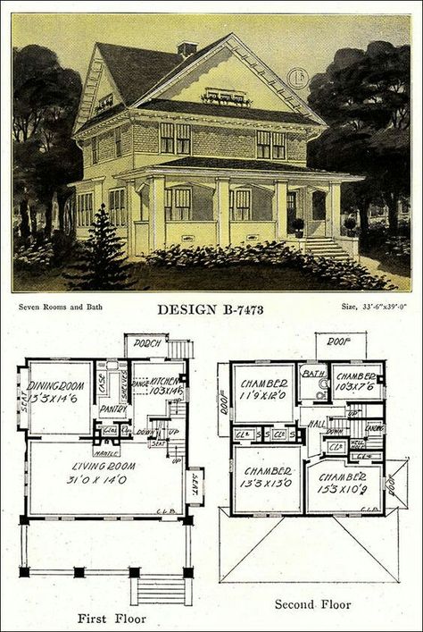 Foursquare House Plans, Square Houses, Foursquare House, Sears Homes, Square House Plans, Four Square Homes, Vintage Floor Plans, Old House Plans, American Foursquare