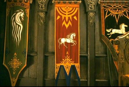 Riders of Rohan hall banners - nice horse designs Riders Of Rohan Lord Of The Rings, Rohan Aesthetic, Lotr Rohan, Riders Of Rohan, Middle Earth Books, Medieval Banner, Into The West, Horse Heart, Shield Maiden