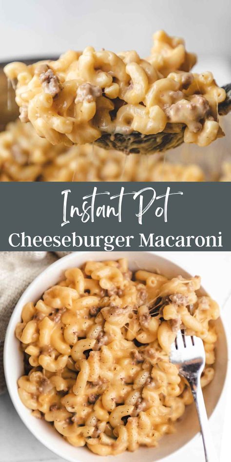 Instant Pot Cheeseburger Macaroni Easy Dump And Go Instant Pot Recipes, Instapot Recipes Beef, Pasta Recipes Instant Pot, Instant Pot Cheeseburger Macaroni, Cheeseburger Mac And Cheese, Cheeseburger Mac, Cheeseburger Macaroni, Instant Pot Pasta Recipe, Pasta Meals