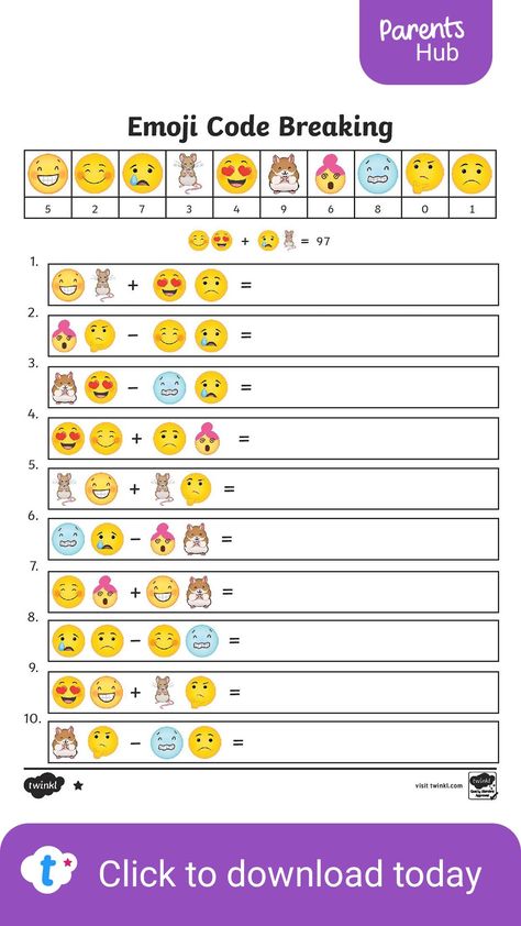 Code Breakers For Kids, Lateral Thinking Puzzles, Emoji Codes, Emoji Math, Emoji Puzzle, Code Breaker, Lateral Thinking, Maths Games, Creative Math