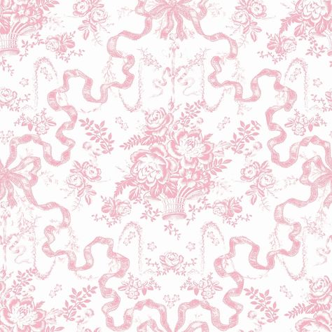 A-Street Prints Fairytale Peony Pink Toile Wallpaper - Bed Bath & Beyond - 40655847 Pink And White Fabric, Pink Bathroom Wallpaper, Love Shack Fancy Wallpaper, Pink Toile Wallpaper, Pink Vintage Wallpaper, Pink Vintage Aesthetic, Pink And White Wallpaper, Coquette Pattern, Light Coquette