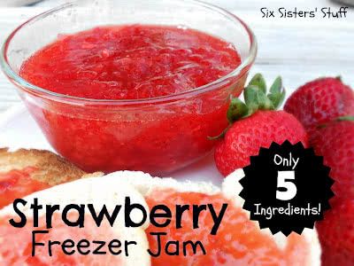 Easy Strawberry Freezer Jam, Strawberry Freezer Jam, Freezer Jam, Six Sisters Stuff, Easy Freezer Meals, Six Sisters, Jam And Jelly, Easy Strawberry, Freezer Cooking