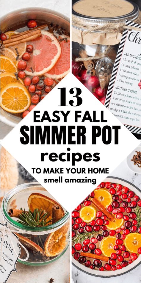 Easy Fall Simmer Pot Recipes Fall Simmering Pot Recipes, Fall Simmer Pot, Make Your Home Smell Good, Cozy Scents, Home Smell Good, Slow Cooker Christmas, Homemade Potpourri, Simmer Pot Recipes, Simmering Potpourri