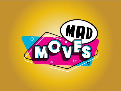 MAD TV - MAD MOVES - TV SHOW LOGO by Mariza Vasilikopoulou Talk Show Logo Design Ideas, Tv Show Logo Design, Podcast Logos, Tv Show Logo, Food Brand Logos, Tv Show Logos, Show Logo, Logo Tv, Mad Tv