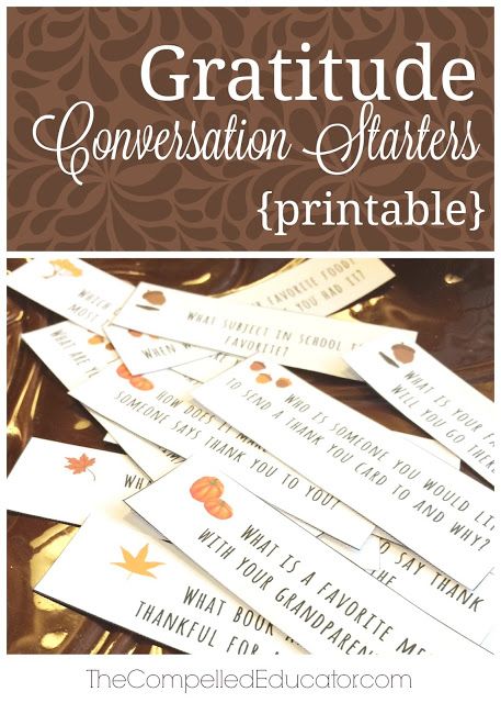 Thanksgiving Conversation Starters, Gratitude Crafts, Education Leadership, Thanksgiving Potluck, Free Thanksgiving Printables, Gratitude Jar, Thanksgiving Gratitude, Gratitude Activities, Social Skills Groups