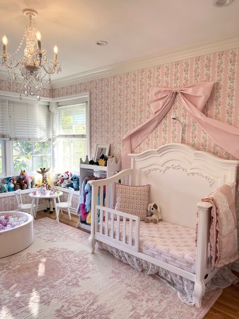 Love Shack Fancy Nursery Ideas, Love Shack Fancy Baby Nursery, Love Shack Fancy Inspired Nursery, Coquette Baby Nursery, Rococo Nursery, Loveshack Fancy Nursery, Love Shack Fancy Home, Coquette Baby Room, Love Shack Fancy Room Aesthetic