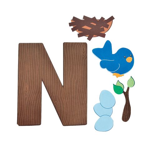 letter N pieces Letter N Craft, Letter N Activities, Letters Craft, Abc Crafts, N Craft, Educational Activities For Preschoolers, Nest Art, Spelling Games, Teaching Toddlers