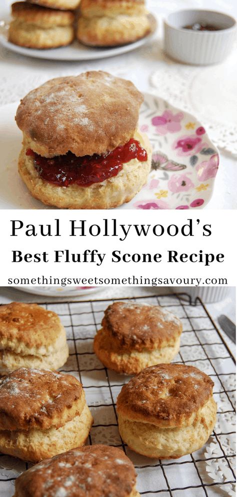 Paul Hollywood's best fluffy scone recipe - Something Sweet Something Savoury Fluffy Scones, British Baking Show Recipes, British Scones, British Bake Off Recipes, Best Scone Recipe, Bake Off Recipes, British Recipes, Scones Recipe Easy, The Great British Bake Off