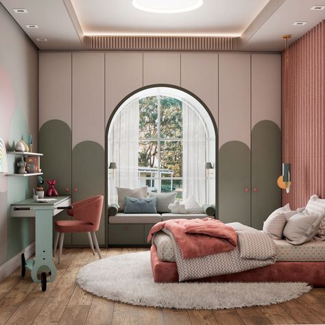 • arcos room • on Behance Kids Bedroom Furniture Design, Magical Furniture, Kids Room Interior Design, Kids Bedroom Designs, Kids Interior Room, Kid's Bedroom, Bedroom Decor Design, Bedroom Furniture Design, Pink Bedroom