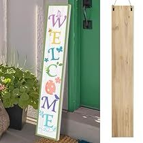 Wooden Porch Decor, Plank Of Wood, Easter Porch, Porch Front Door, Sign For Front Door, Wooden Porch, Signs Decor, Front Door Porch, Farmhouse Porch