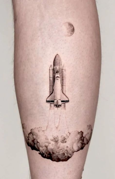 Space Shuttle Tattoo, Spaceship Tattoo, Tattoo Space, Nape Tattoo, Rocket Tattoo, Lizard Tattoo, Plane Tattoo, Coffee/wine Bar, Celestial Tattoo