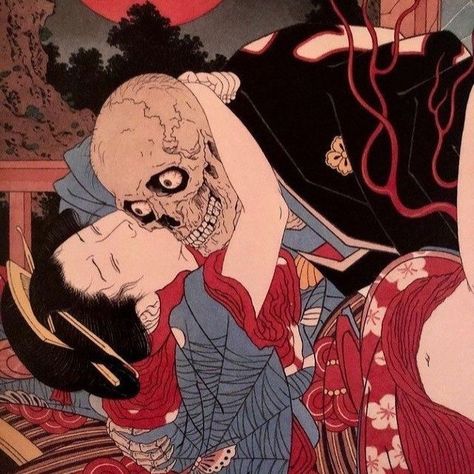 Takato Yamamoto, Japanese Horror, Japanese Art Prints, Japanese Folklore, Traditional Japanese Art, A Skeleton, Japanese Woodblock Printing, Japanese Painting, Art And Illustration