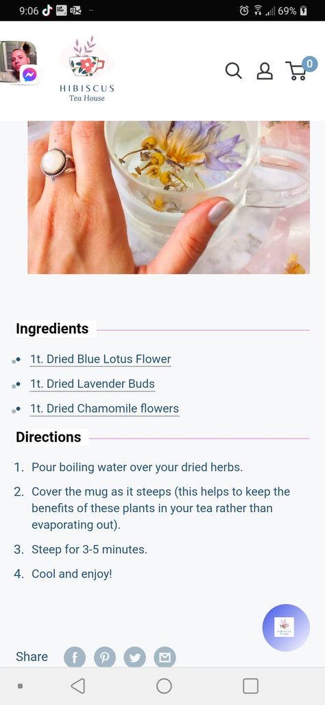 Blue Lotus Tea Recipe, Blue Lotus Tea, List Of Teas, Tea Blends Recipes, Teas Recipes, Irish Tea, Lotus Tea, Blue Lotus Flower, Herbal Teas Recipes