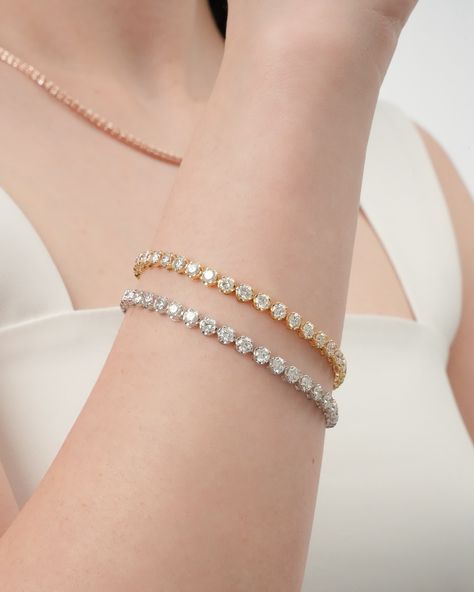 🌟 Shimmer in Yellow Gold or White Gold? Our Lab Grown Tennis Bracelets have you covered! 💎✨ 🎾Yellow Gold Tennis Bracelet 14KY 7.75gr Lab Grown Diamonds 7.00ct total weight F, VS $3800-30% = $2660 🎾White Gold Tennis Bracelet 14KW 7.98gr Lab Grown Diamonds 7.10ct total weight F, VS $3855-30% = $2698 📍Visit us: 66 West 47th Street #22-23 New York, NY 10036 ⌚️Businesses hours: MON-SAT 10.00-5.00pm #LabGrownTennisBracelets #YellowGoldBracelet #WhiteGoldBracelet #TennisBracelet #JewelryGoal... Yellow Gold Tennis Bracelet, Bracelet White Gold, Luxury Bracelets, Gold Tennis Bracelet, Bracelet Elegant, Bracelet Tennis, Luxury Bracelet, Chic Bracelet, Bracelets Gold