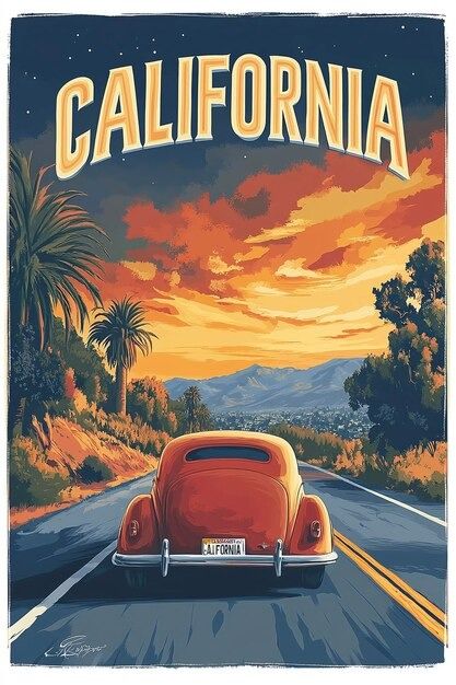 California vintage poster vectors, photos and PSD files | Free download California Vintage Poster, California Aesthetic, Vintage Stickers, Vintage California, California Travel, Vintage Poster, Psd Files, Southern California, Holiday Party