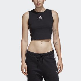 Crop Top Adidas Crop Top, Peter Griffin, Adidas Tank Top, Black Sportswear, Striped Vests, Adidas Crop, Adidas Originals Women, Sport Top, Adidas Sportswear