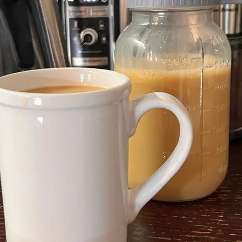 Salted Caramel Coffee Creamer Salted Caramel Creamer Recipe, Homade Caramel, Caramel Creamer Recipe, Homemade Caramel Coffee Creamer, Salted Caramel Creamer, Salted Caramel Coffee Creamer, Caramel Coffee Creamer Recipe, Caramel Coffee Creamer, Homemade Coffee Creamer Recipe