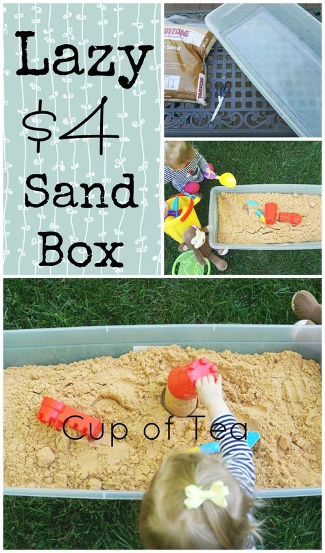 Diy Sandbox, Kids Bedtime, Sand Toys, Sand Bag, Toddler Fun, Diy Box, Sandbox, Kids Boxing, Cup Of Tea