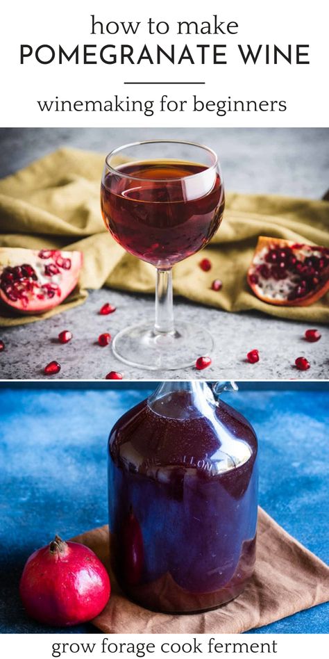 Pomegranate Canning Recipes, Pomegranate Wine Recipe, Preserving Pomegranates, Pomegranate Mead, Pomegranate Drink Recipes, Pomagranet Recipe, Wine Recipes Homemade, Pomegranate Drink, Pomegranate Wine