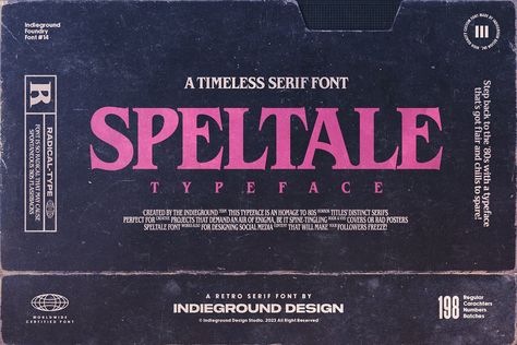 Speltale Free Font Horror Summer, Out Of The Silent Planet, Free Vintage Fonts, Retro Editorial, Halloween Lettering, Band Website, Halloween Typography, Classic Serif Fonts, Video Cover