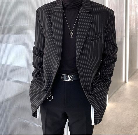 Men’s Fashion Dressy, Korean Fashion Male, Fashion 60s, Black Turtle Neck, Streetwear Men Outfits, Men Fashion Casual Outfits, Edgy Outfits, Casual Street Style, Character Outfits