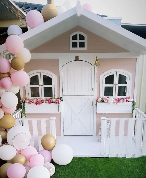 Pink Cubby House, Inside Cubby House Ideas, Cubby House Interior, Barbie Playhouse, Cubby House Ideas, Girly House, Cubby Ideas, Kids Cubby Houses, Backyard Plans