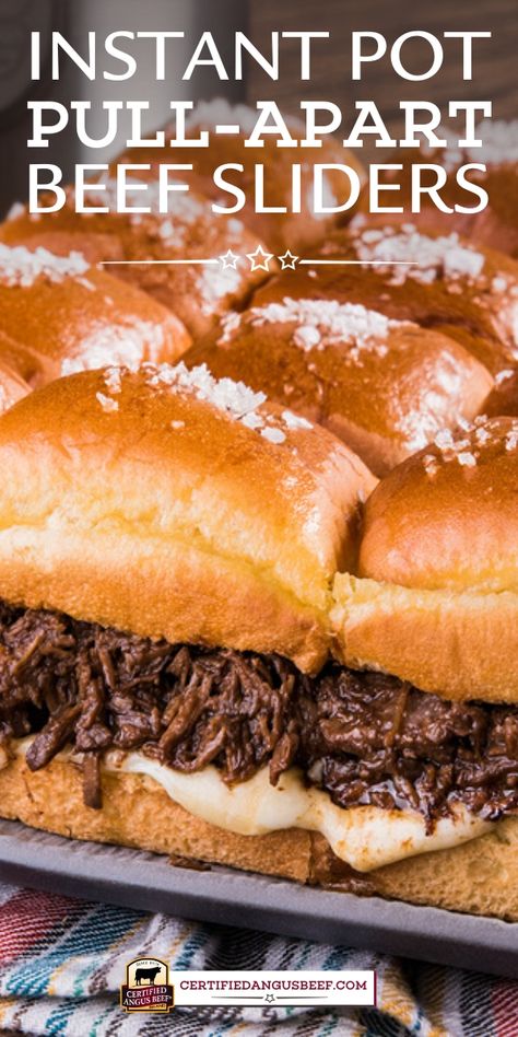 Pull Apart Sliders, Beef Shoulder Roast, Beef Shoulder, Sweet Hawaiian Rolls, Instant Pot French Dip, Buttery Rolls, Best Beef Recipes, Shoulder Roast, Beef Sliders