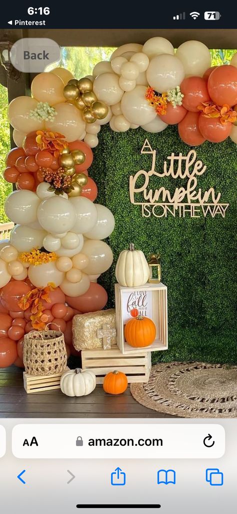 Baby Shower Diy Decor, Fall Baby Shower Backdrop, Fall Balloon Arch, Garland Ideas, Baby Shower Backdrop, Baby Shower Fall, Fall Baby, Baby Shower Diy, Balloon Arch