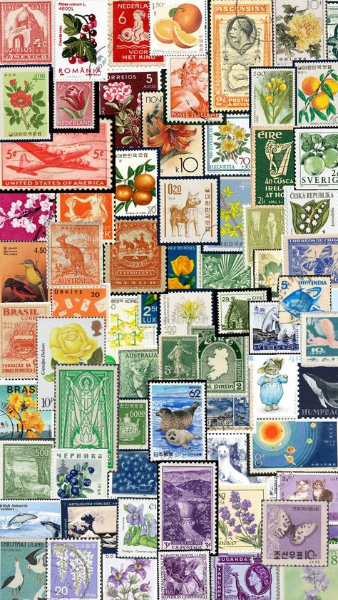 #stamps#shuffles#poststamps#letters Phone Things, Papel Vintage, Preppy Stickers, Collage Art, Vintage Posters, Wallpaper Backgrounds, Art Inspo, Phone Wallpaper, Cool Photos