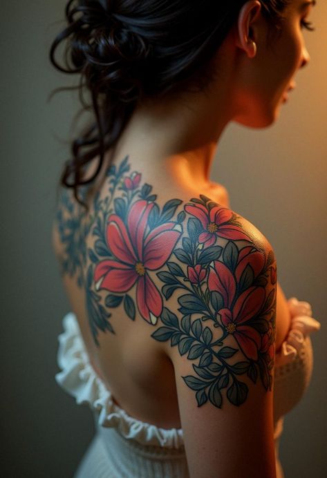 shoulder tattoo Japanese Peony Tattoo Shoulder, Peony Tattoo Shoulder, Shoulder Flower Tattoo, Japanese Peony Tattoo, Shoulder Tattoo Ideas, Japanese Peony, Flower Shoulder Tattoo, Peony Tattoo, Tattoo Shoulder